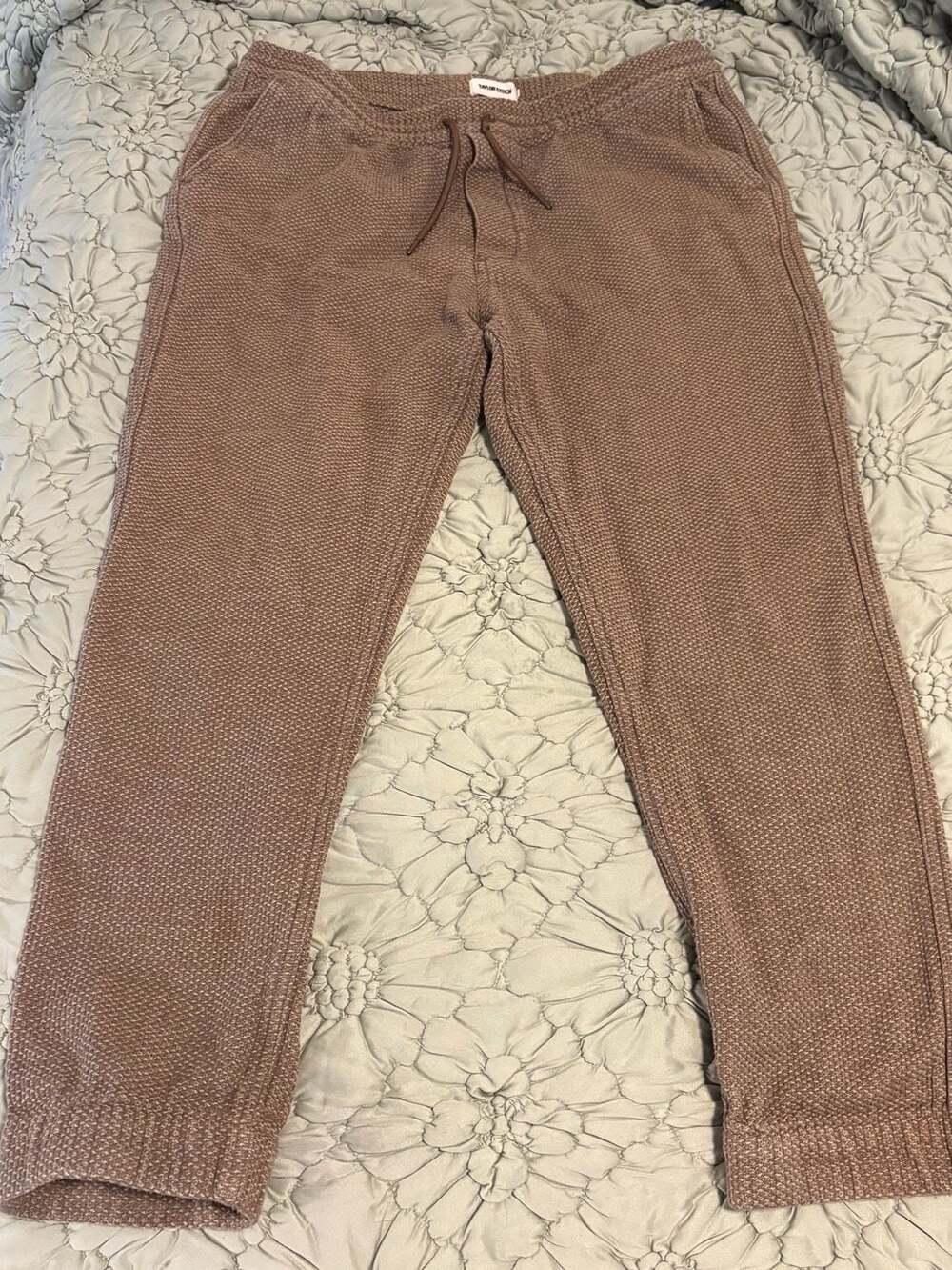 Taylor Stitch Apres Pant in Brown Waffle Knit XL